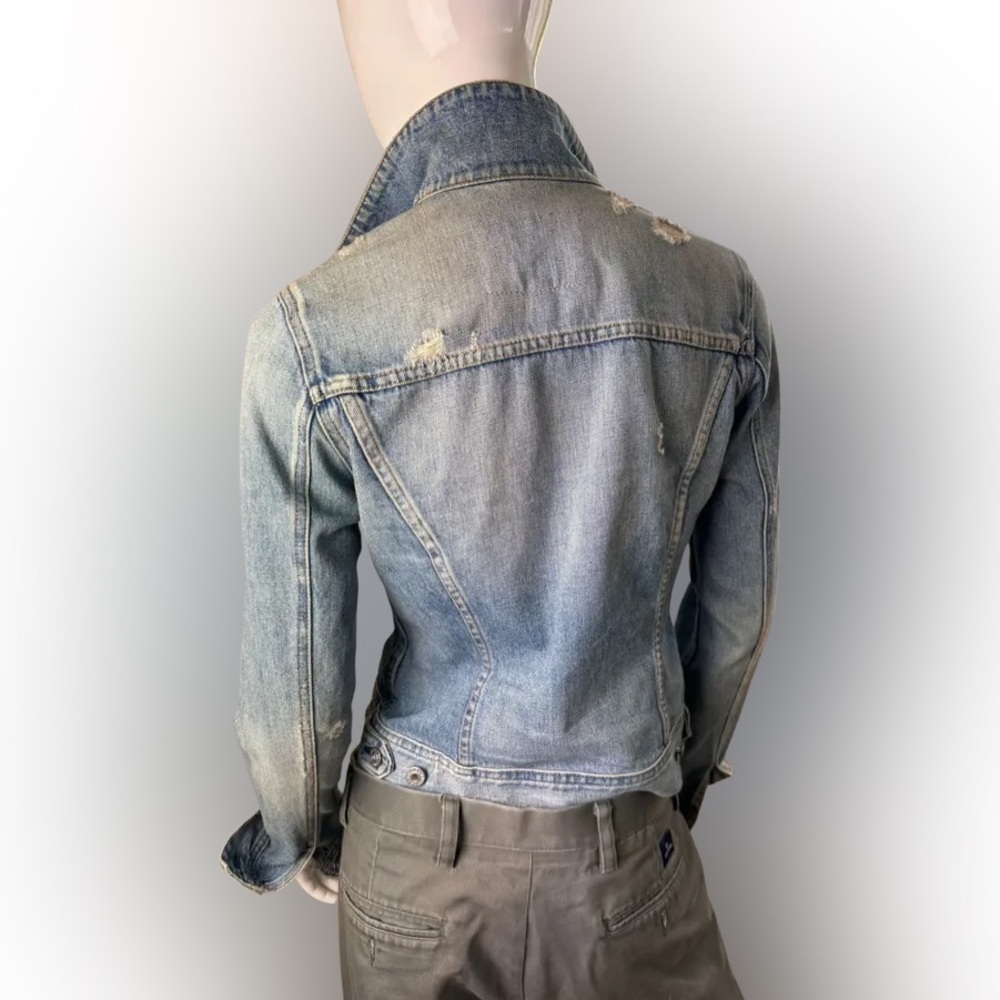 AG Denim Jacket distressed Medium Wash made in USA size Small - Picture 7 of 7